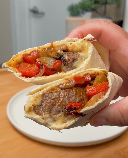 Air Fryer Steak Fajita Burrito