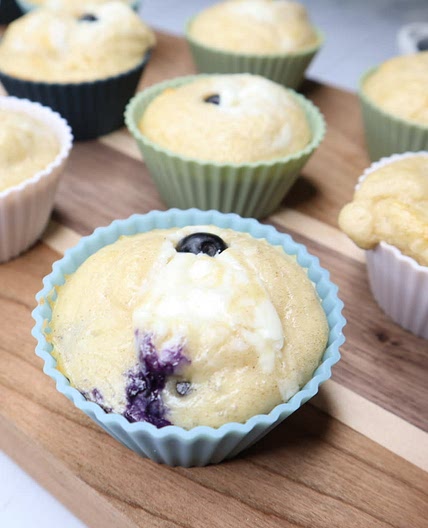 Blueberry Cream Cheese Protein Muffins