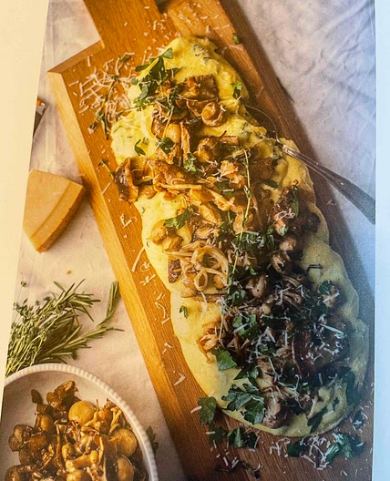 Mushroom Ragu Over Creamy Polenta with Marscapone
