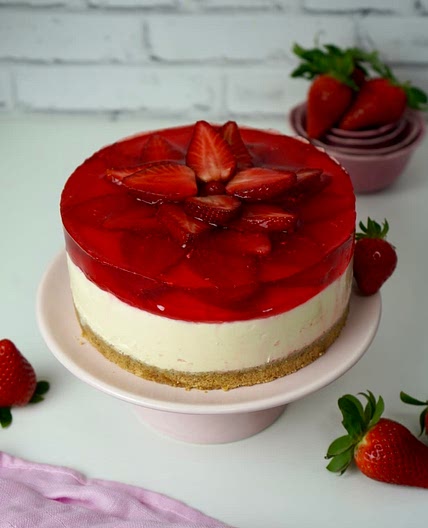 Strawberry Jello cheesecake