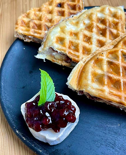 Waffle Maker Goats Cheese Pie 