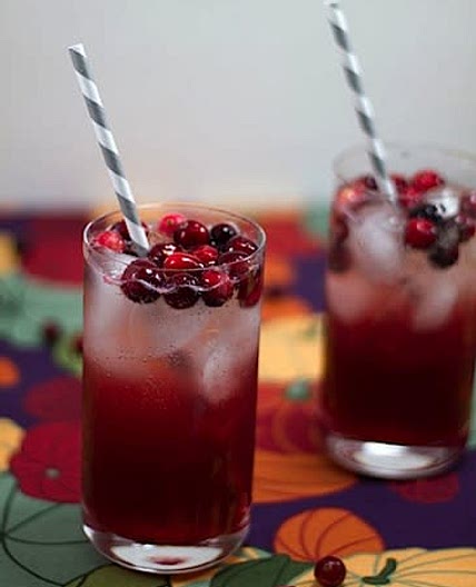 Pomegranate-cranberry sparkler