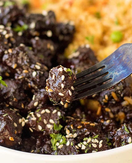 Slow Cooker Honey Garlic Steak Bites