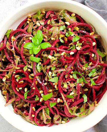 Beet Noodle Arugula Salad