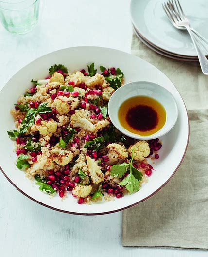 Salad Quinoa, Roasted Cauliflower and Pomegranate
