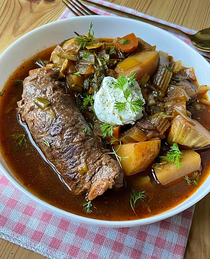German Beef Rouladen Stew 