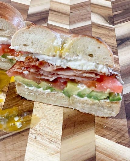 My loaded bagel this morning