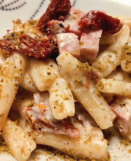 Pasta - Ricotta, mortadella, dried tomatoes and pistachio