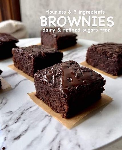 Flourless 3-ingredient brownies