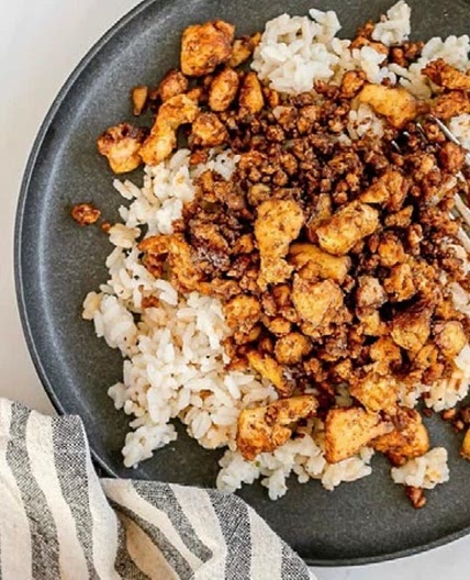 Crispy Ground Tofu on Rice - 800+