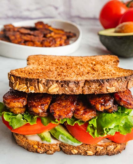 High-protein Plant-Based Tempeh Sandwich