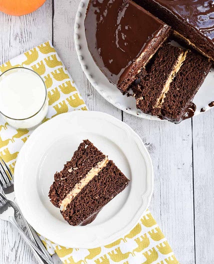 Chocolate Cake with Pumpkin Filling