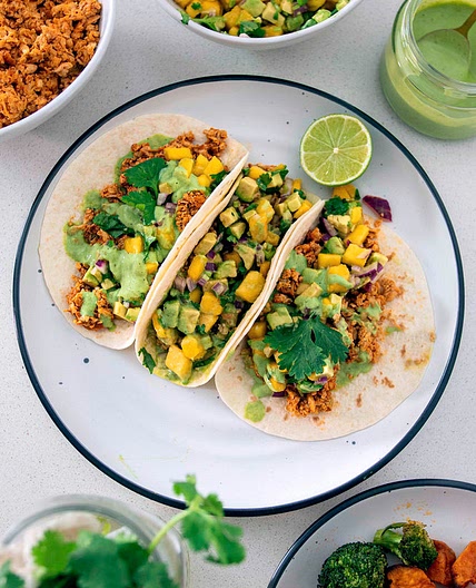 EASY TOFU TACOS WITH MANGO SALSA