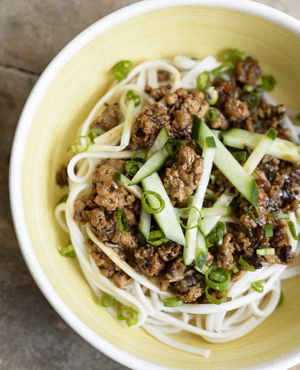 Black Bean Noodles w/ Pork & Mushrooms - Zha Jiang Mian