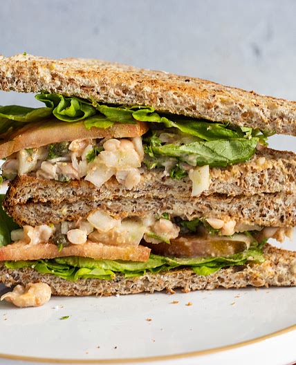 Mediterranean White Bean Fennel Salad Sandwich