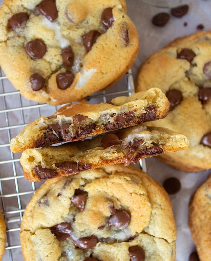 Marshmallow Stuffed Chocolate Chip Cookies