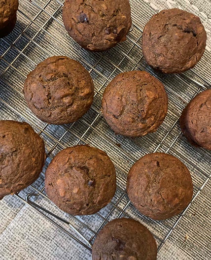 Buckwheat Teft Oatmeal banana apple muffins 