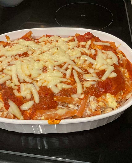 Baked Ziti with Red Lentil Pasta
