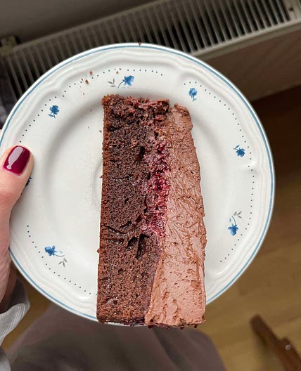 Chocolate raspberry&blackberry mousse cake