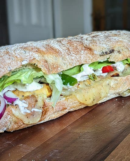 Chicken Tikka Sandwich with Mint Raita