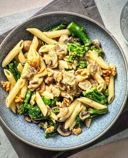 Creamy truffle and mushroom penne