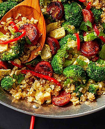 Smoked Sausage and Cauliflower Fried Rice