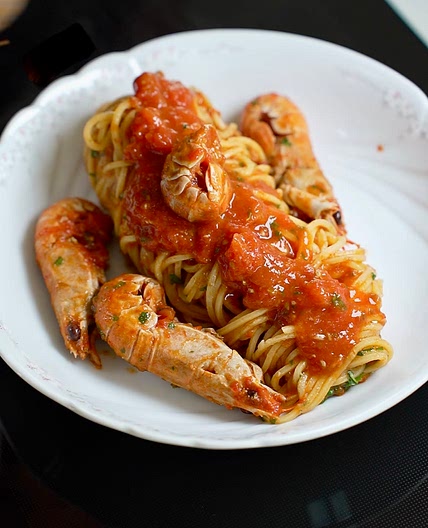 Langoustines spaghetti alla chitarra