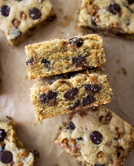Dark Chocolate Toffee Blondies