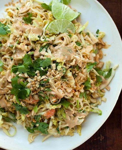 Chilled Rice Noodle and Cabbage Salad with Spicy Peanut Dressing