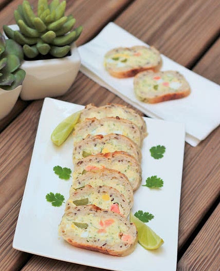Baguette fourrée au saint moret et au saumon