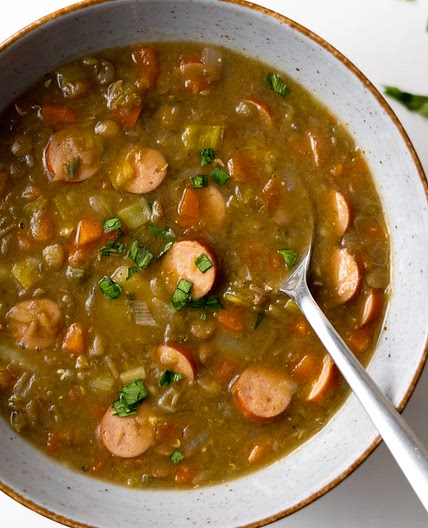 German Sausage Lentil Soup