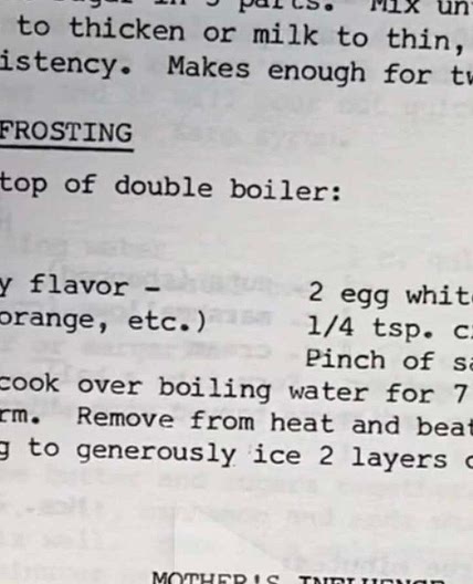 Vintage cake frosting from the 1950s 