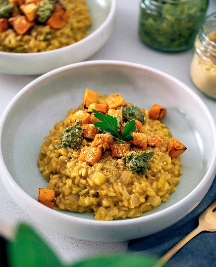 BUTTERNUT SQUASH RISOTTO W/ SAGE WALNUT PESTO