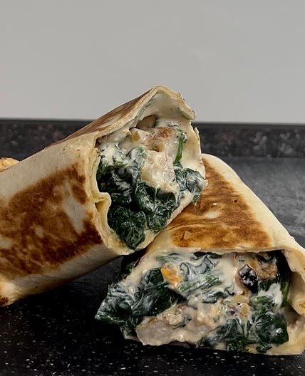 Ricotta prawn wrap