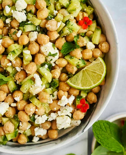 Chickpea Cucumber Feta Salad