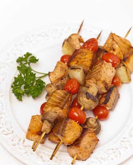 Salmon and Mushroom Skewers - VShred