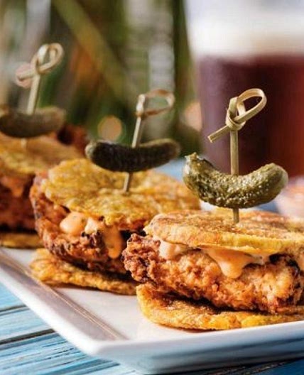 Caribbean Deep Fried Chicken Jibarito Sandwich - DrinksFeed