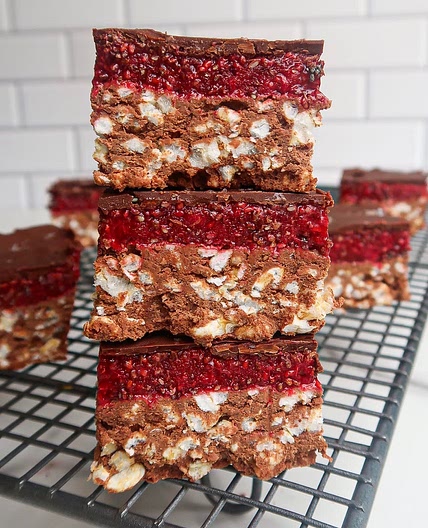 Choc Jam Rice Cake Slice