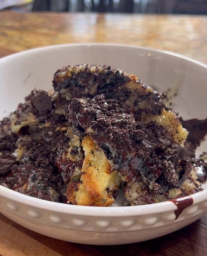 Cookies and Cream Bread Pudding