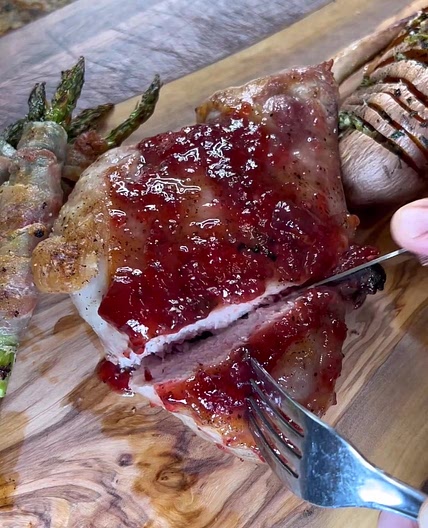 Goat Cheese Stuffed Pork Chop