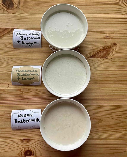 Homemade Buttermilk and Vegan Buttermilk 