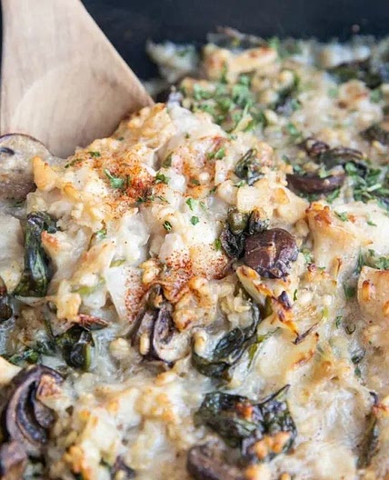 Creamy Chicken Mushroom Brown Rice Casserole