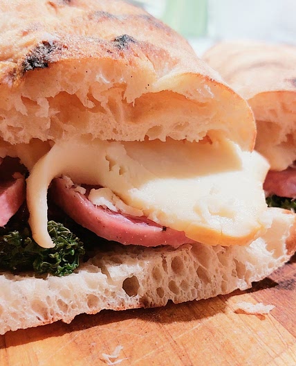 Panini - Kale, ciauscolo salami scamorza and dried tomatoes