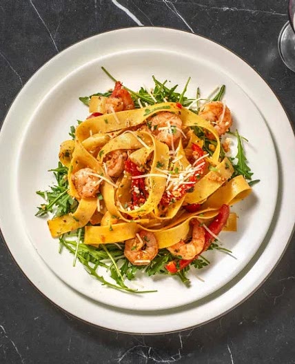 Pappardelle aux crevettes & beurre à l’ail
