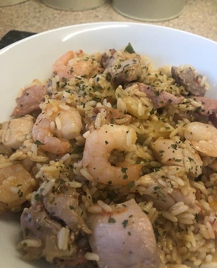 Chicken Bacon & Prawn Jambalaya