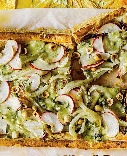 Apple, fennel and blue-cheese galette recipe