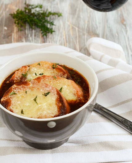 French Onion Soup with Red Wine