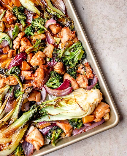 Sheet Pan Paleo Sweet and Sour Chicken and Vegetables (AIP)