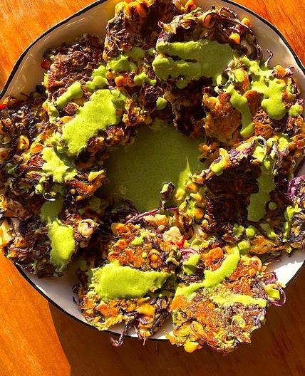 Rainbow veggie fritters (ZOE)