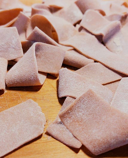 Handmade chestnut pappardelle